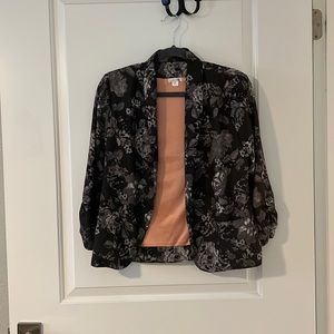 Black and gray floral blazer